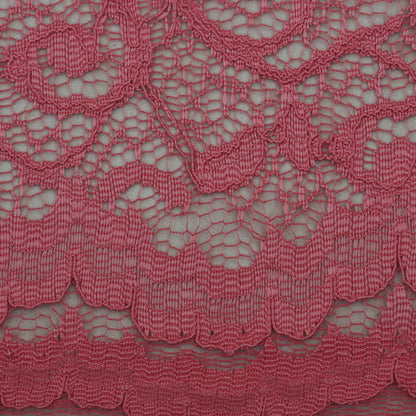 Pink Color Chantilly Net Fabric