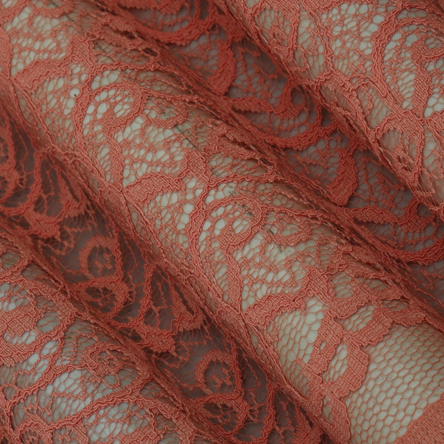 Pink Color Chantilly Net Fabric