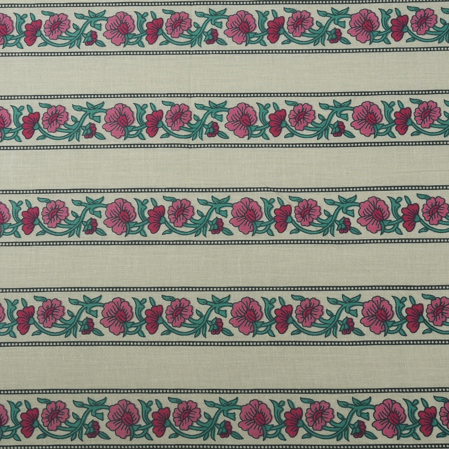 Stripe Floral Cotton Print Fabric