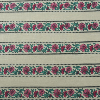 Stripe Floral Cotton Print Fabric