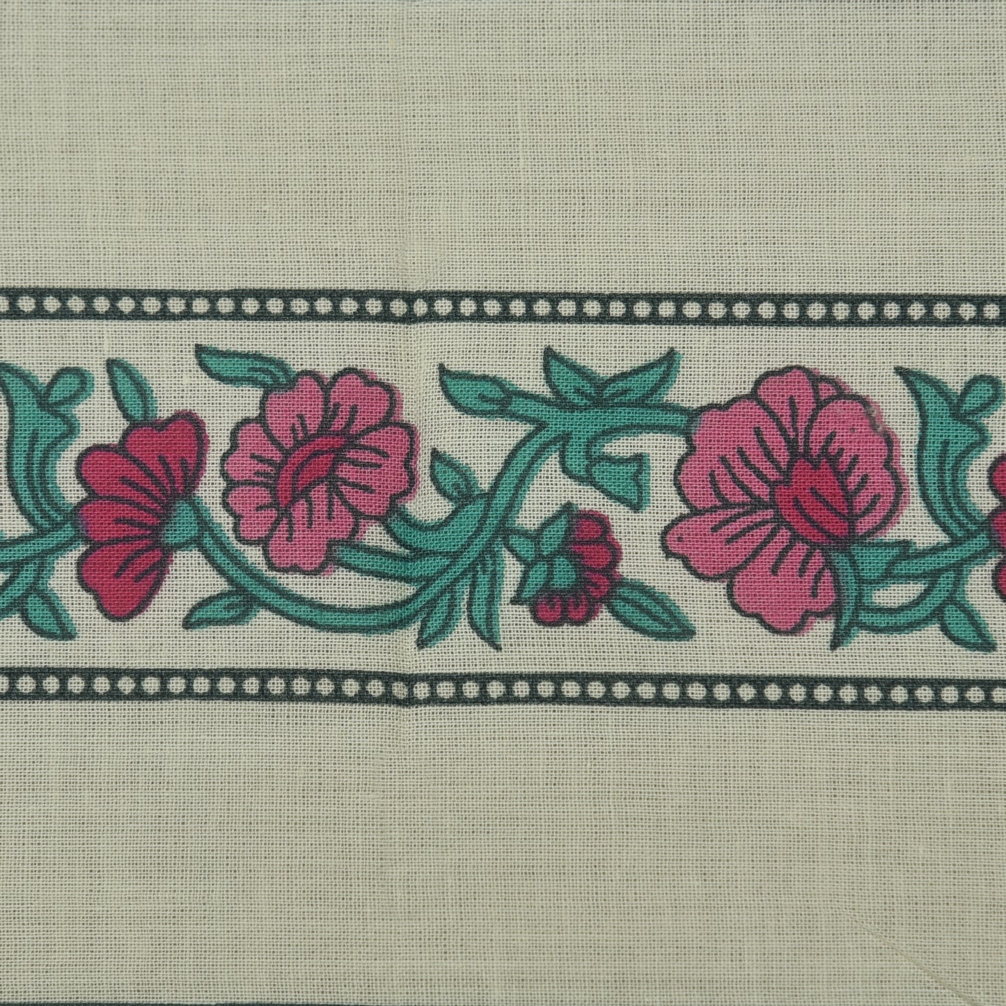 Stripe Floral Cotton Print Fabric