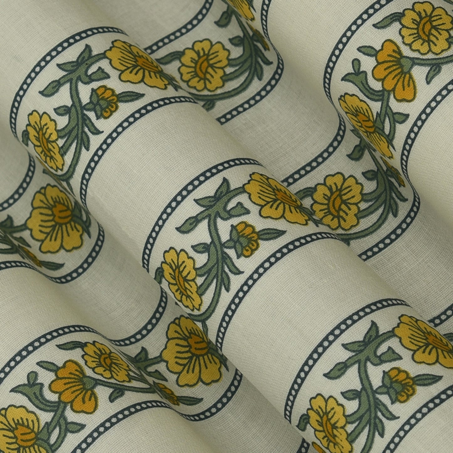 Stripe Floral Cotton Print Fabric