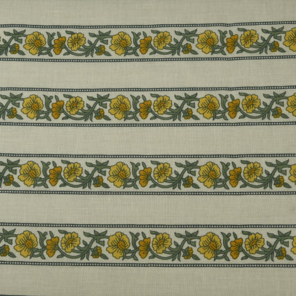 Stripe Floral Cotton Print Fabric