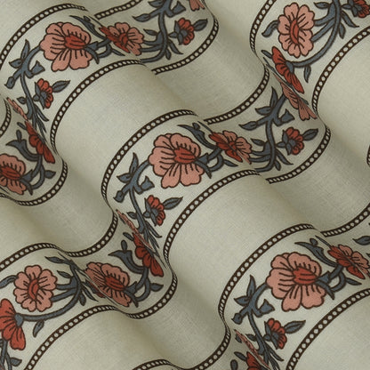Stripe Floral Cotton Print Fabric