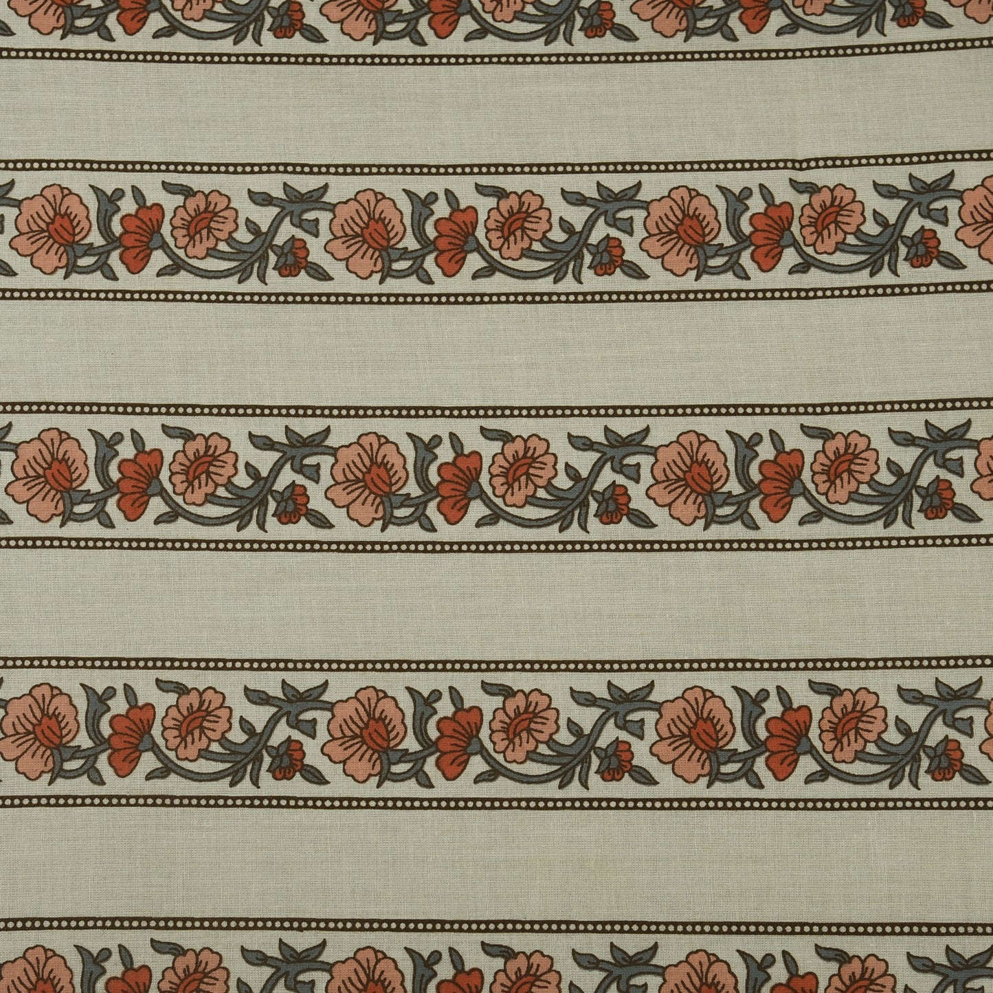 Stripe Floral Cotton Print Fabric