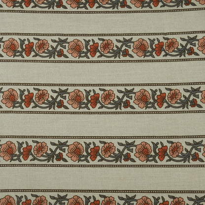 Stripe Floral Cotton Print Fabric