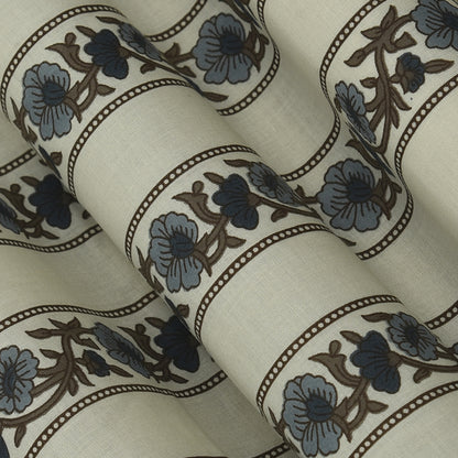 Stripe Floral Cotton Print Fabric