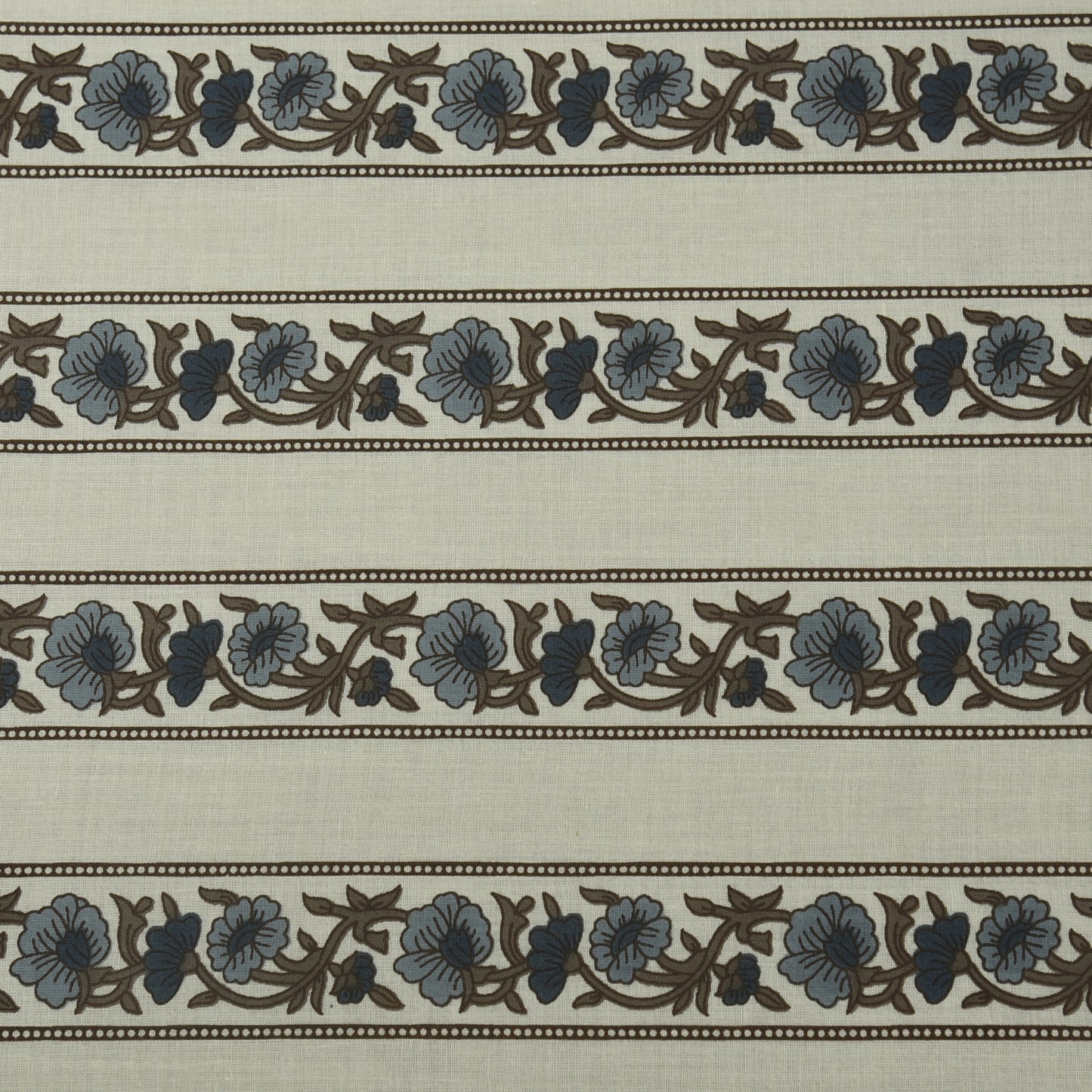 Stripe Floral Cotton Print Fabric