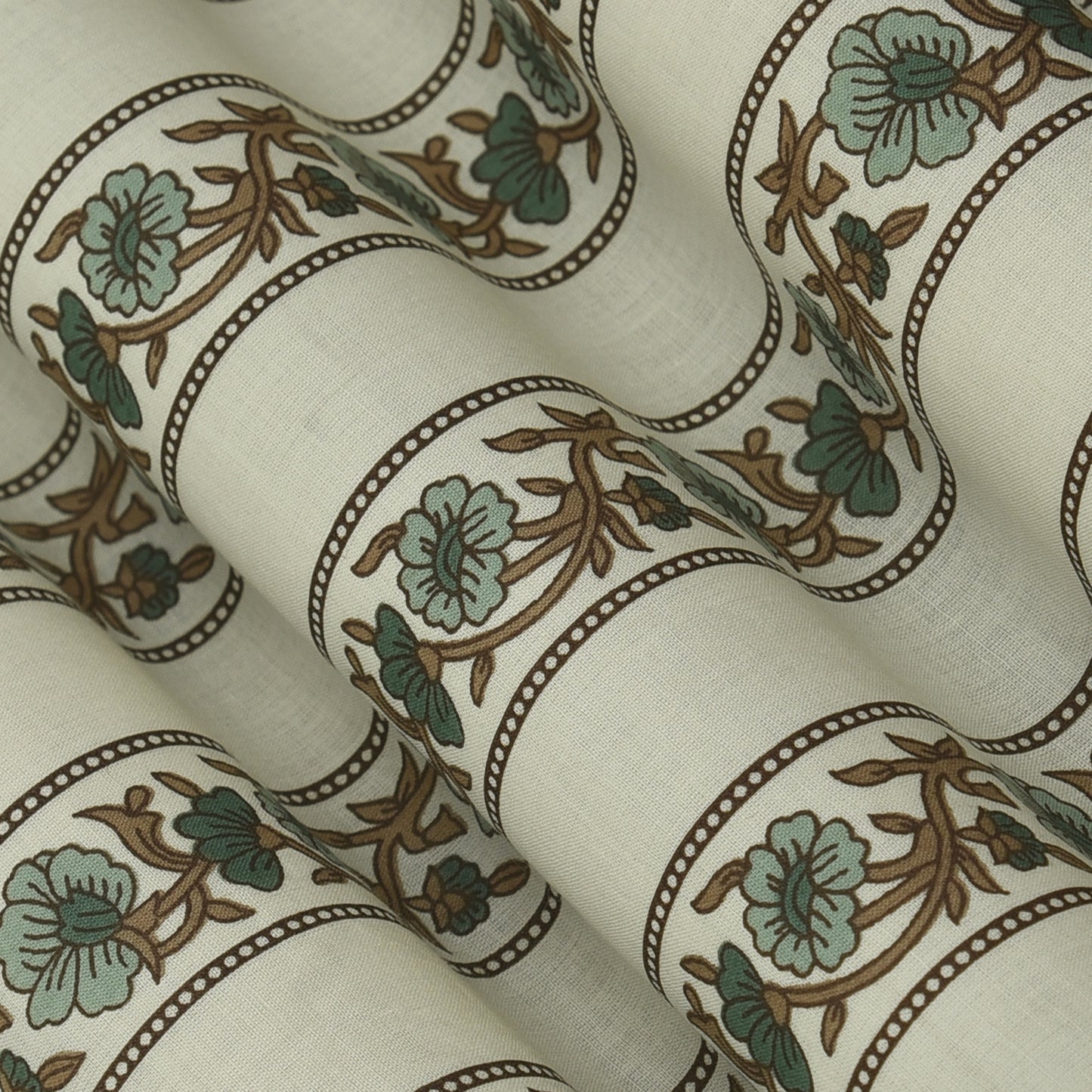 Stripe Floral Cotton Print Fabric