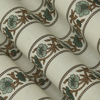 Stripe Floral Cotton Print Fabric