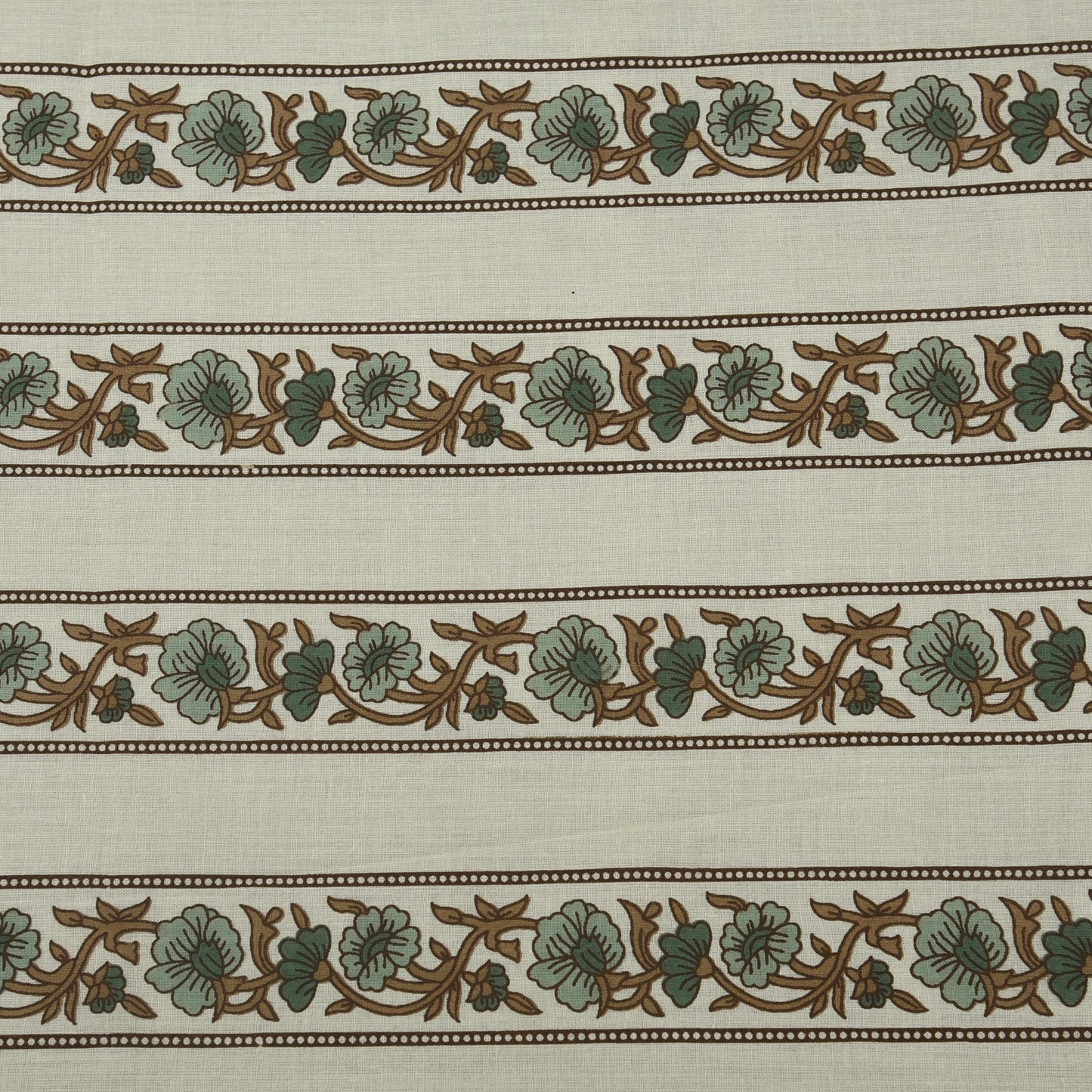 Stripe Floral Cotton Print Fabric