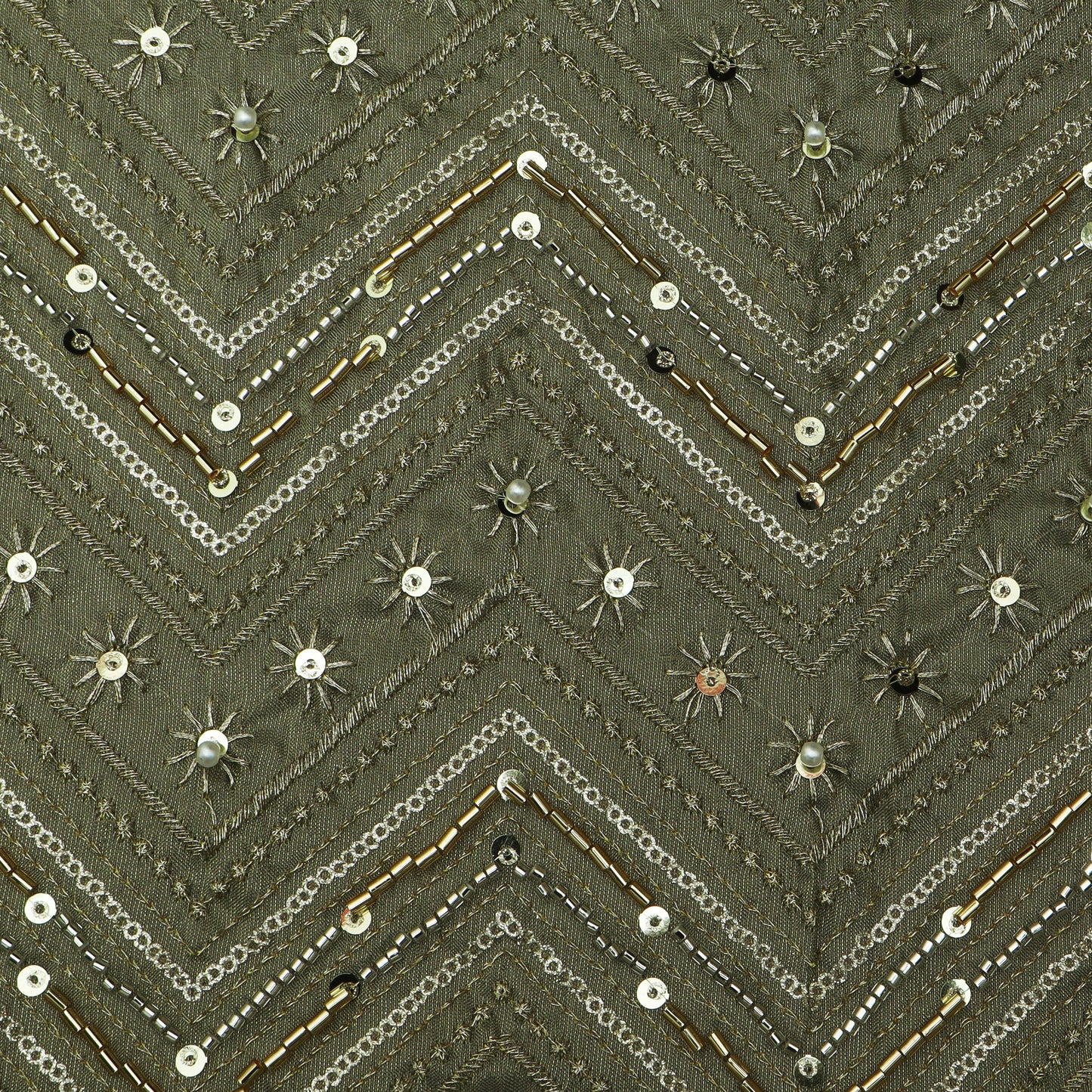 Gray Color Tissue Embroidery fabric