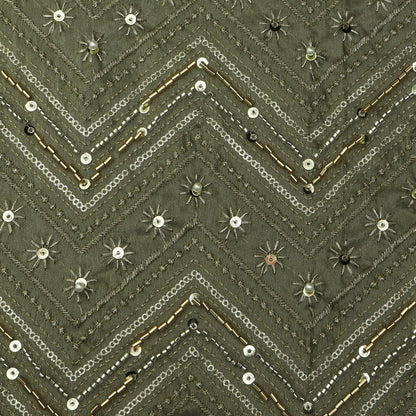 Gray Color Tissue Embroidery fabric