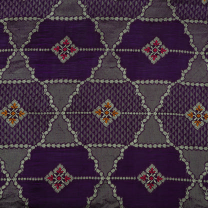 Purple Color Katan Meena Brocade Fabric