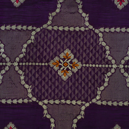 Purple Color Katan Meena Brocade Fabric