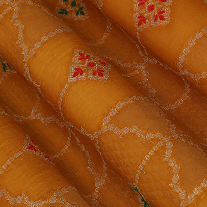 Mustard Color Katan Meena Brocade Fabric