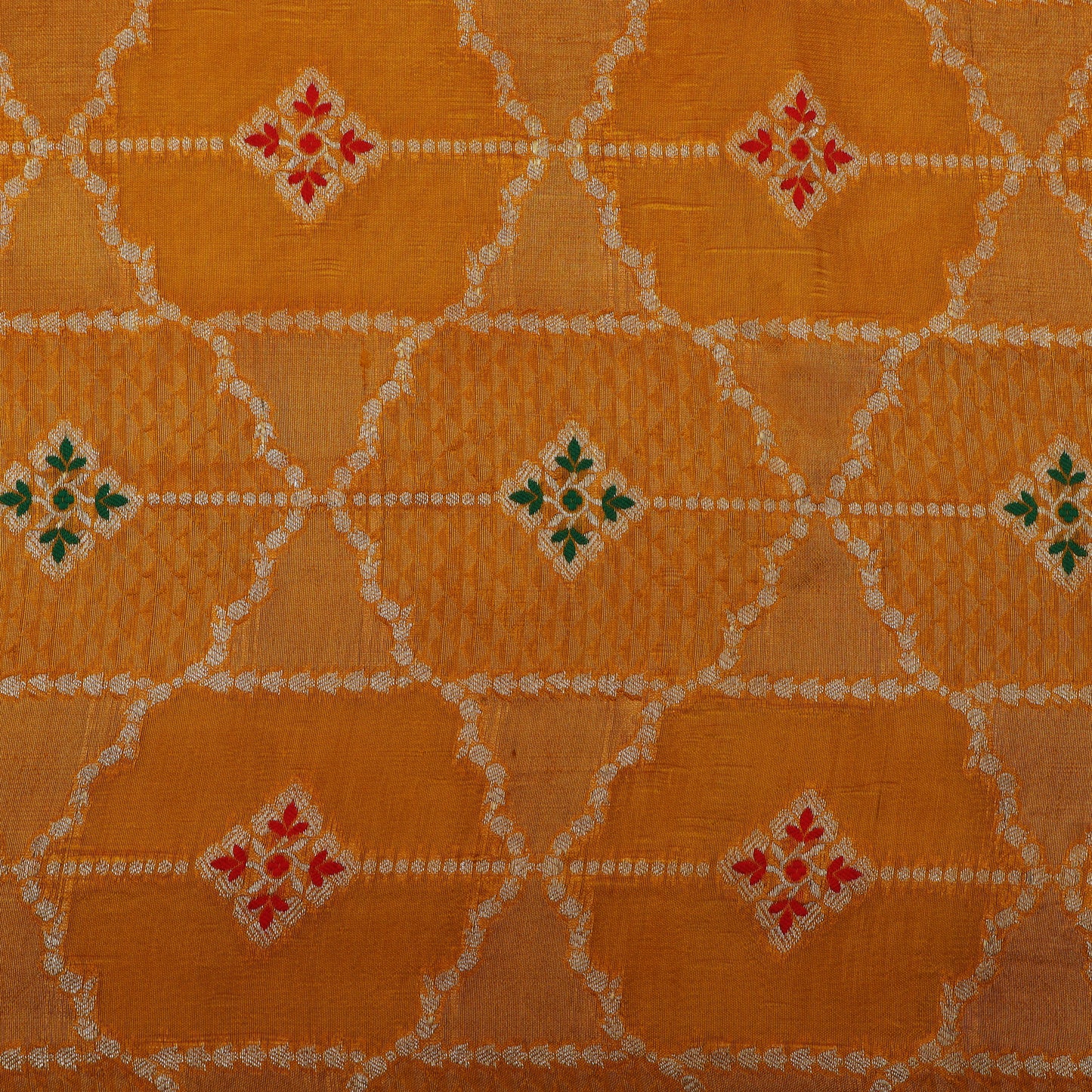 Mustard Color Katan Meena Brocade Fabric