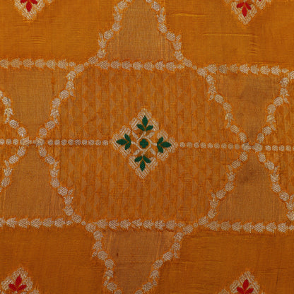 Mustard Color Katan Meena Brocade Fabric