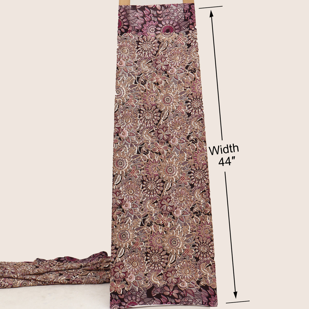 Crepe Position Print Embroidery Fabric