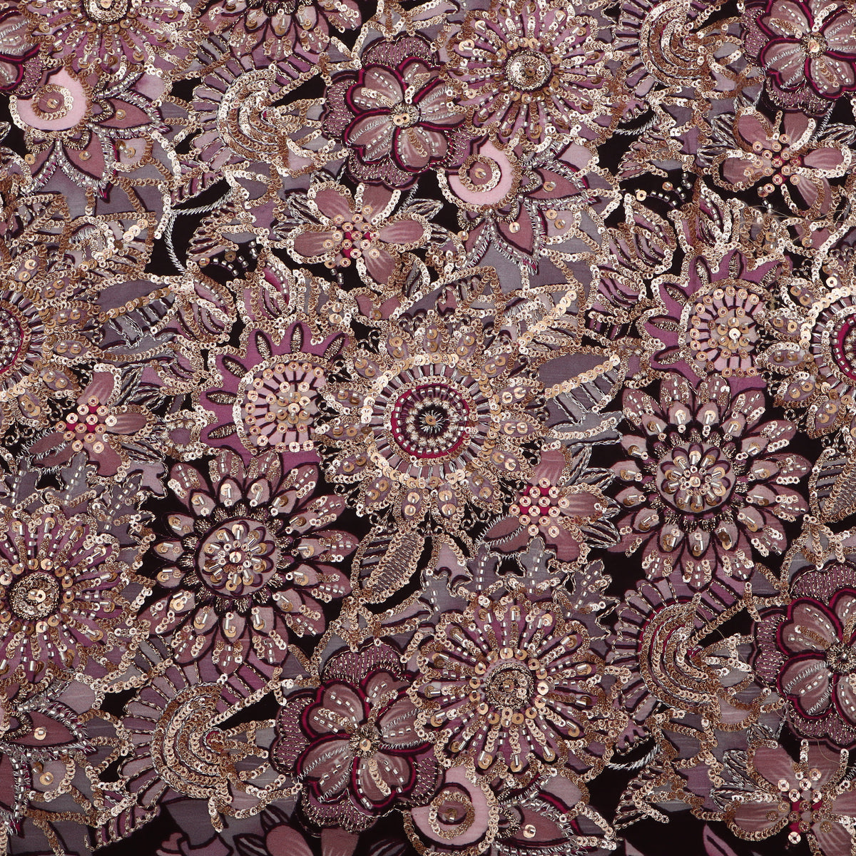 Crepe Position Print Embroidery Fabric