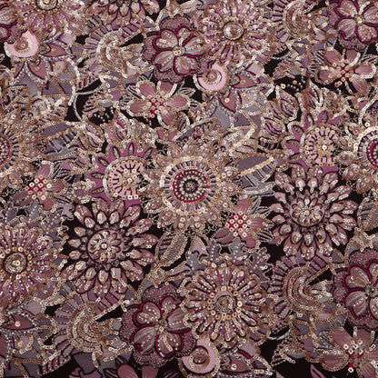 Crepe Position Print Embroidery Fabric