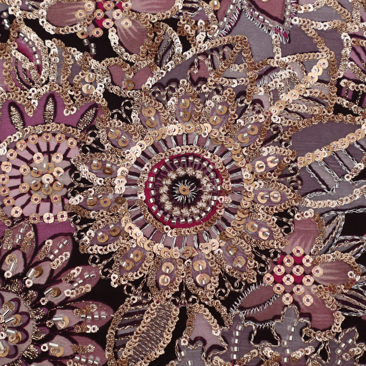 Crepe Position Print Embroidery Fabric