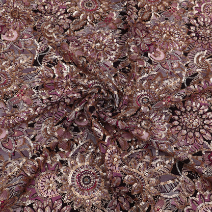Crepe Position Print Embroidery Fabric
