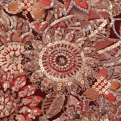 Crepe Position Print Embroidery Fabric
