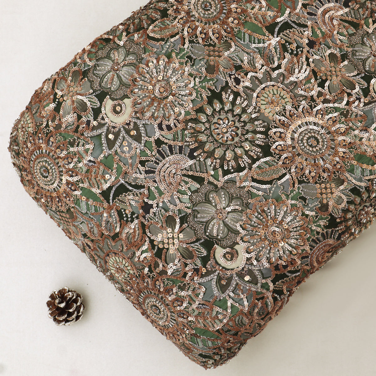 Crepe Position Print Embroidery Fabric