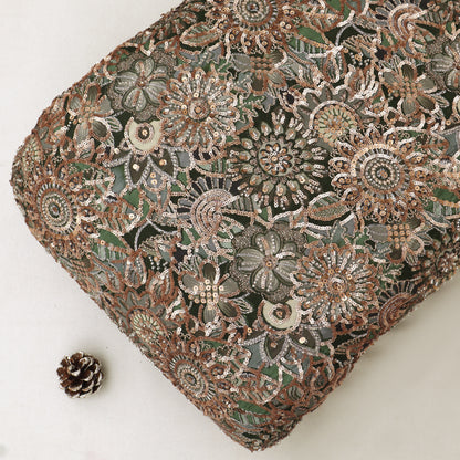 Crepe Position Print Embroidery Fabric