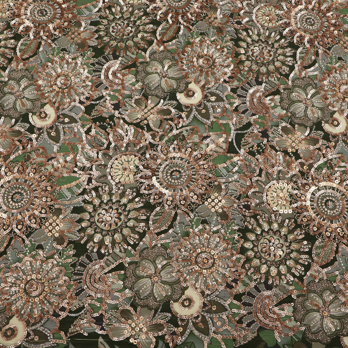 Crepe Position Print Embroidery Fabric