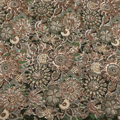 Crepe Position Print Embroidery Fabric