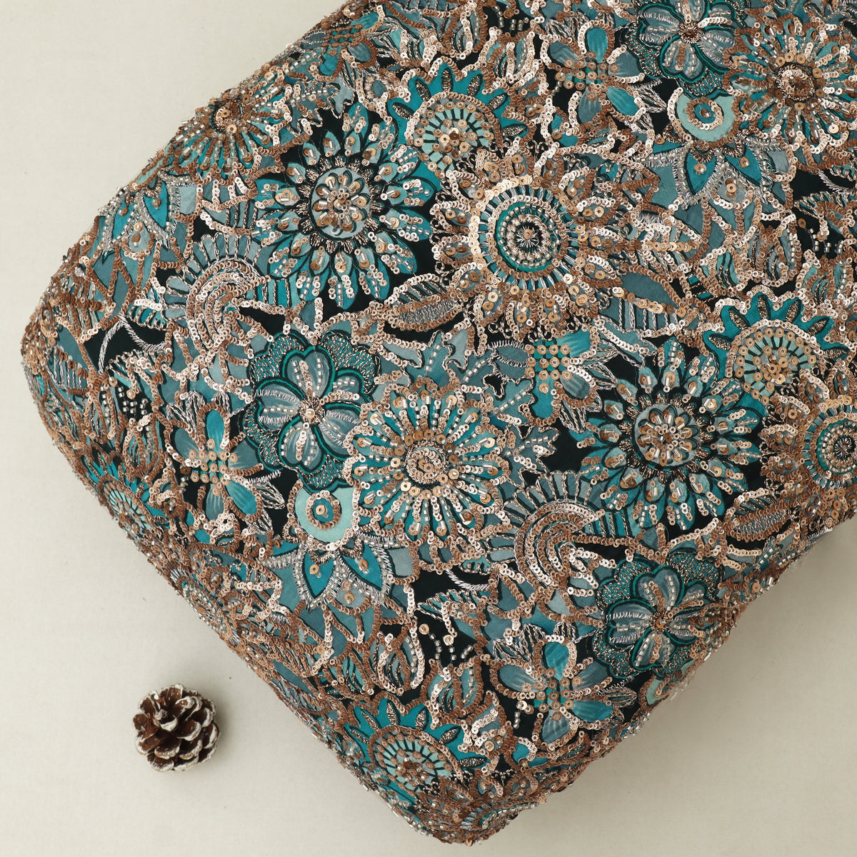 Crepe Position Print Embroidery Fabric