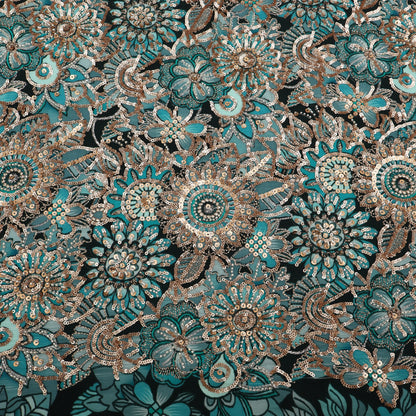 Crepe Position Print Embroidery Fabric