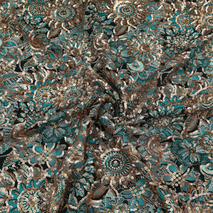 Crepe Position Print Embroidery Fabric