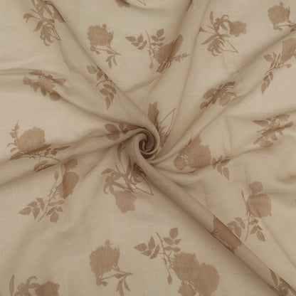 Chanderi Print Border Embroidery Fabric