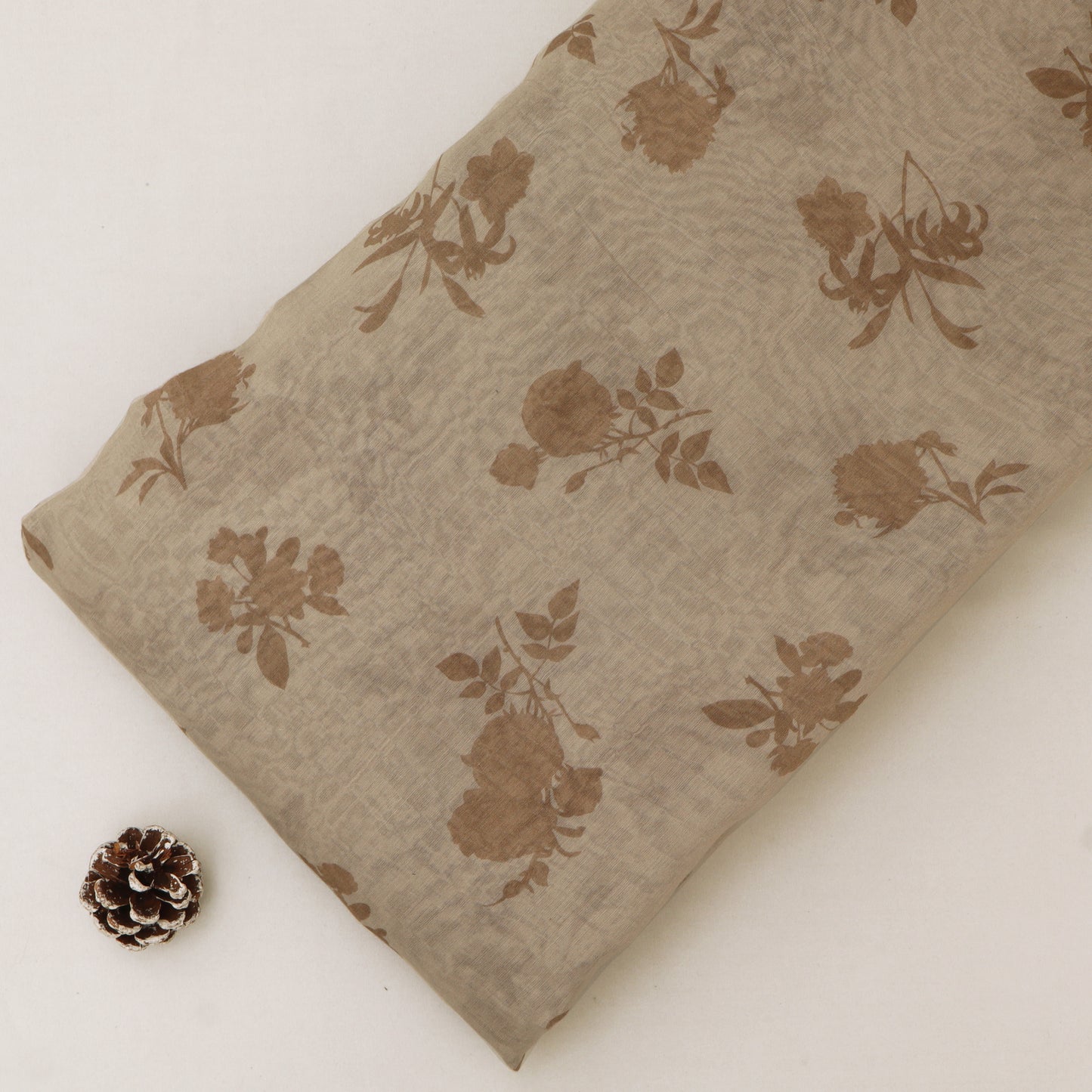 Chanderi Print Border Embroidery Fabric