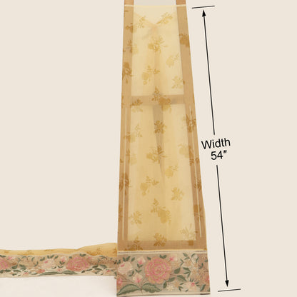 Chanderi Print Border Embroidery Fabric