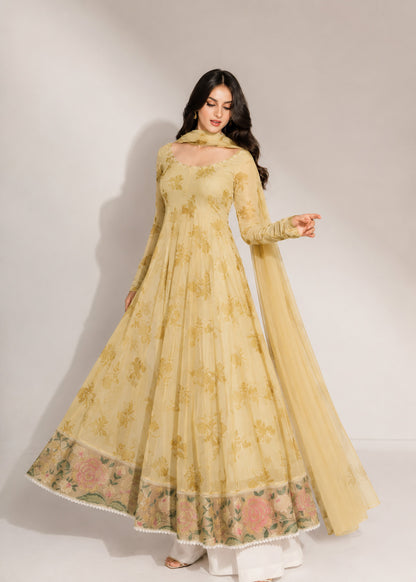 Chanderi Print Border Embroidery Fabric