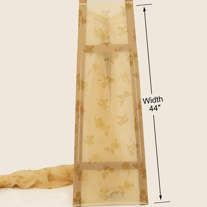 Chanderi Print Border Embroidery Fabric
