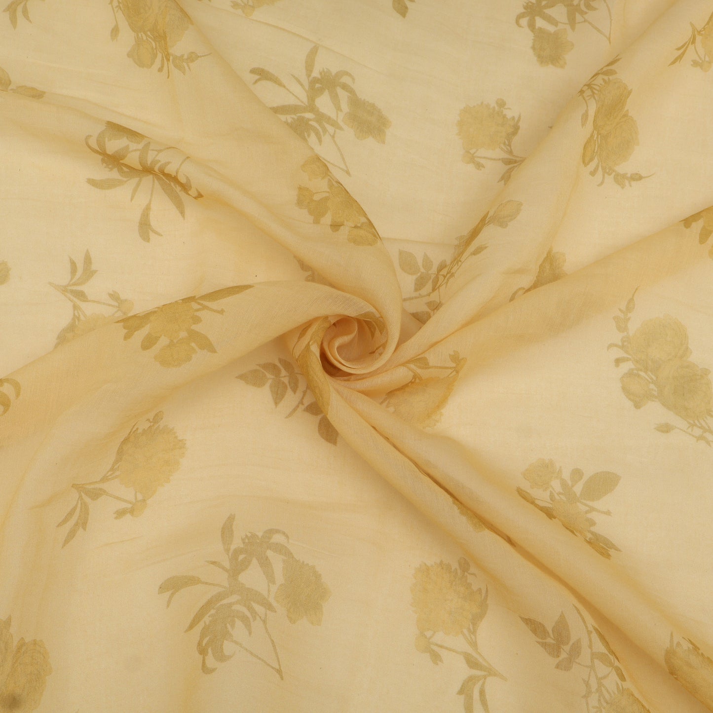Chanderi Print Border Embroidery Fabric