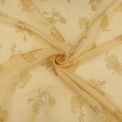Chanderi Print Border Embroidery Fabric