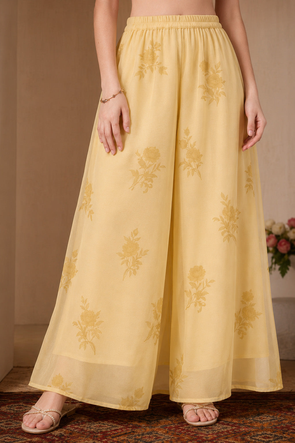 Chanderi Print Border Embroidery Fabric