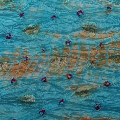 Multi Color Bandhani Brocade Fabric