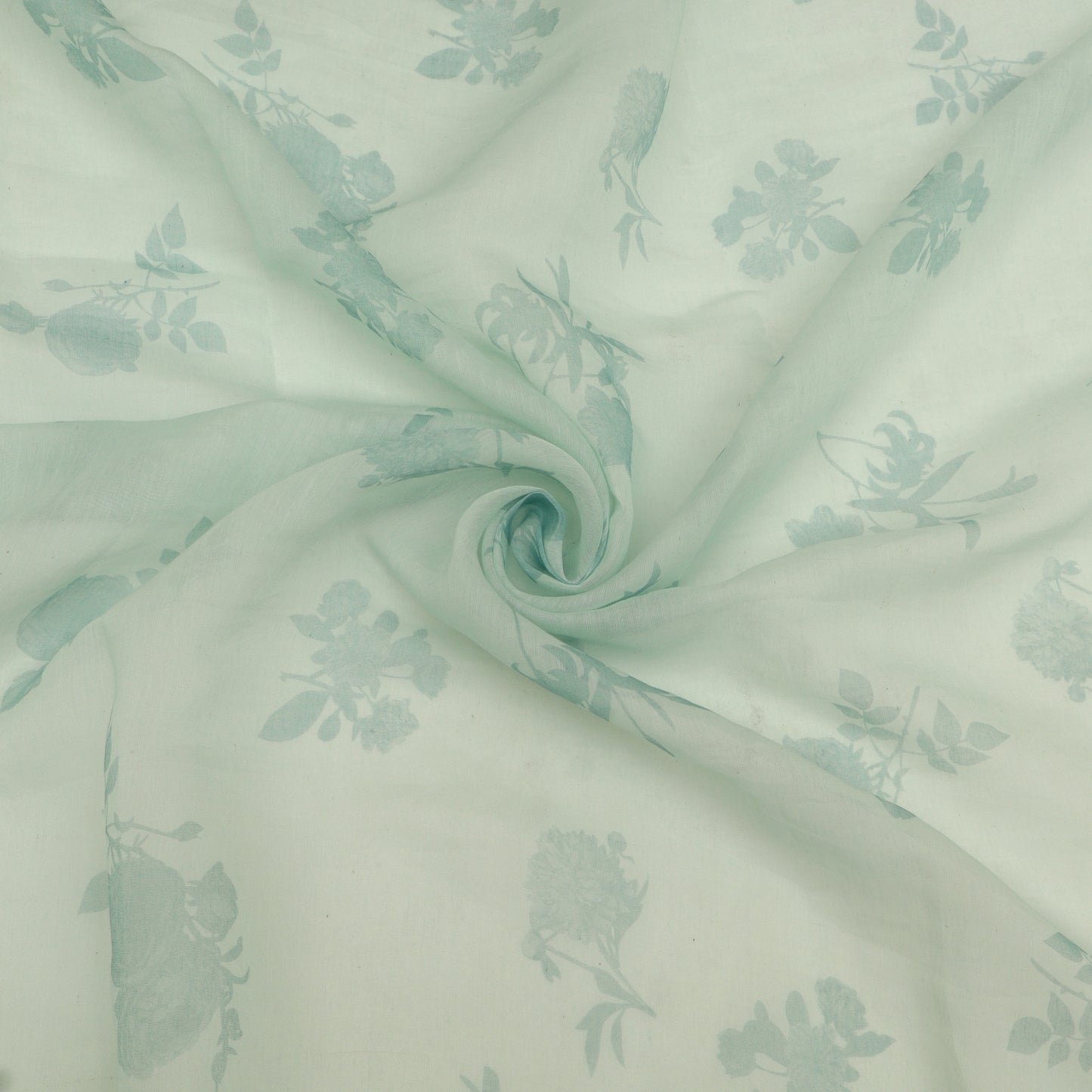 Chanderi Print Border Embroidery Fabric