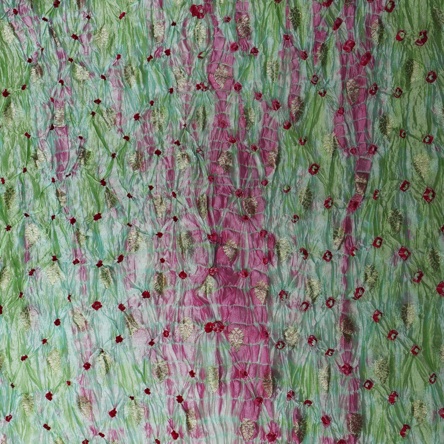 Multi Color Bandhani Brocade Fabric