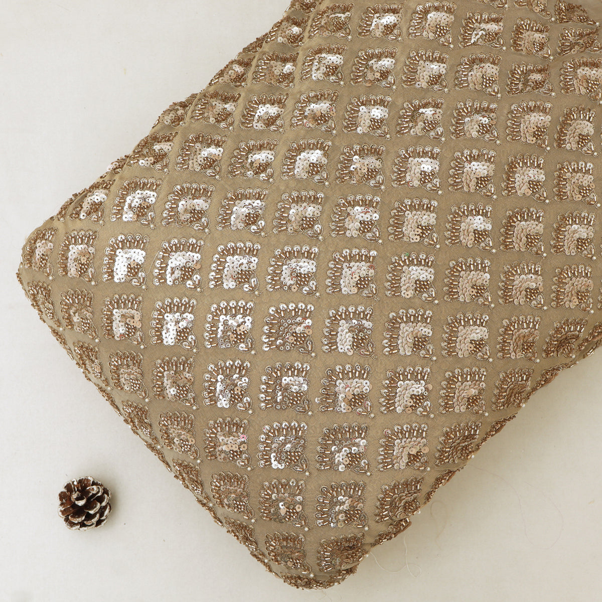 Kanjivaram Style Tissue Embroidery Fabric