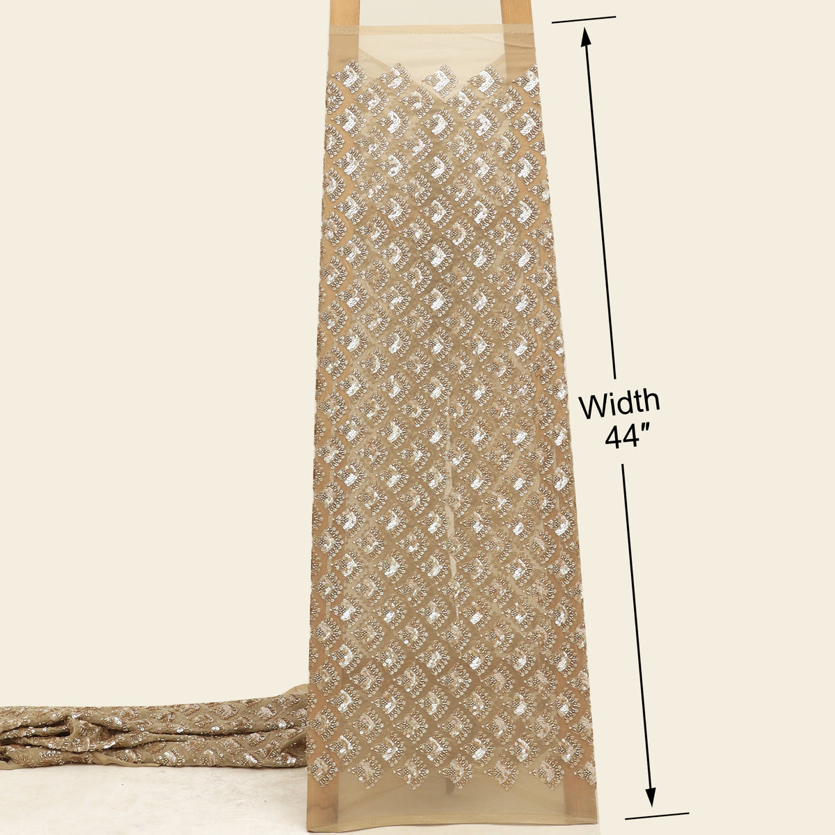 Kanjivaram Style Tissue Embroidery Fabric