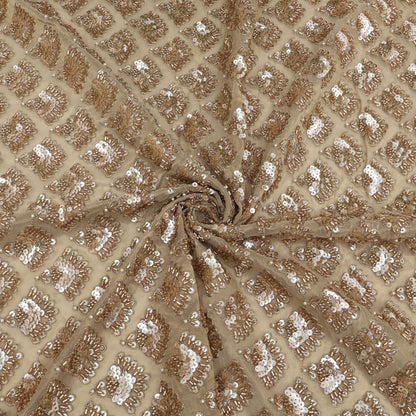 Kanjivaram Style Tissue Embroidery Fabric