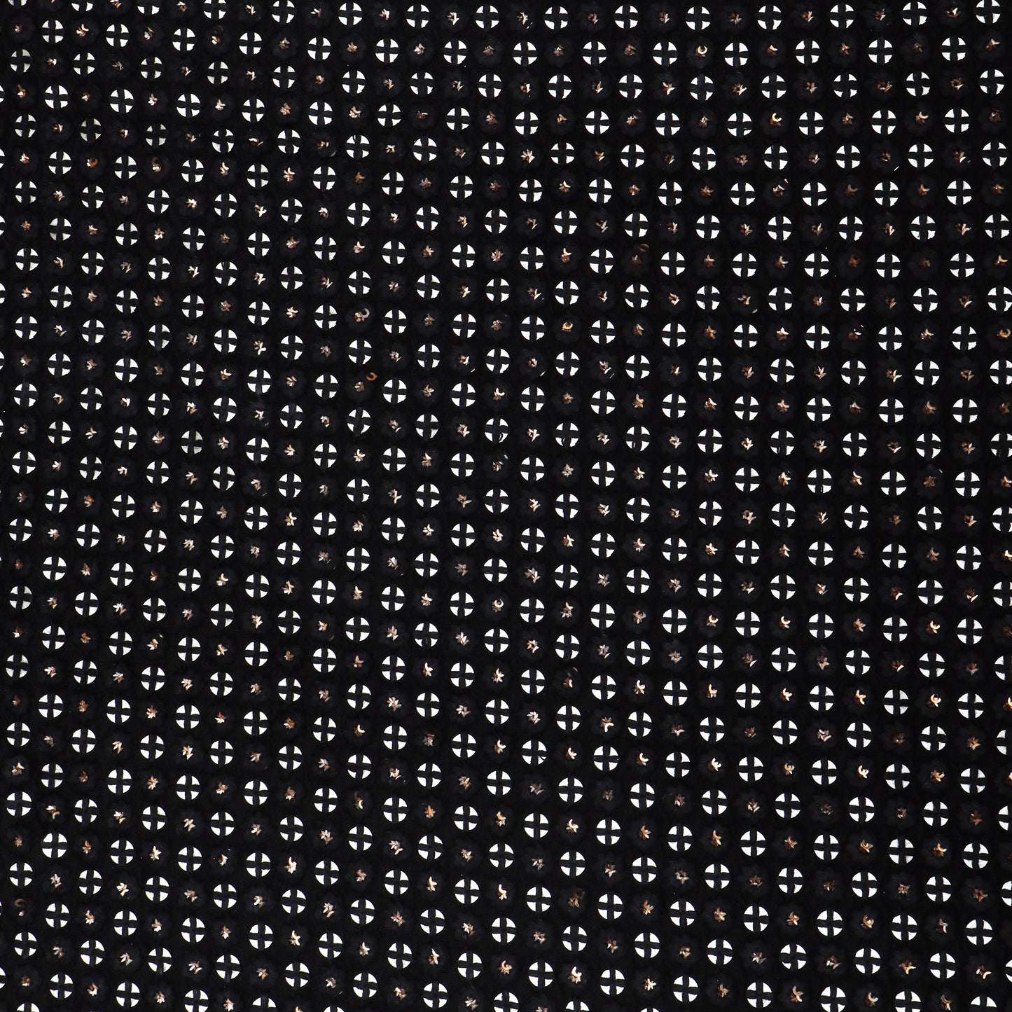 Black Color Slub Silk Embroidery Fabric